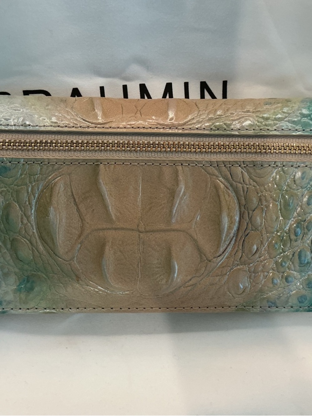 Brahmin Carrie Crossbody & Matching Ady Wallet in Ocean Ombre - EUC - Picture 9 of 11